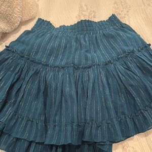 Teal Ruffled Skirt